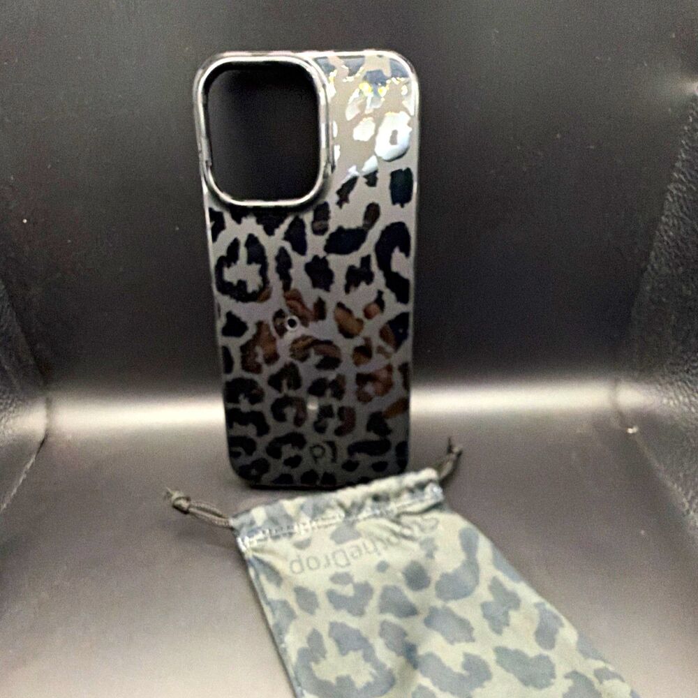 Loopy Iphone 14 pro max Leopard Print Black case without loop bag included
